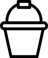 Bucket icon symbol vector image. Illustration of the bucket cleaning equipment washing outline design image. EPS 10