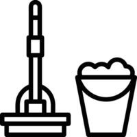 Bucket icon symbol vector image. Illustration of the bucket cleaning equipment washing outline design image. EPS 10