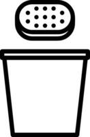 Bucket icon symbol vector image. Illustration of the bucket cleaning equipment washing outline design image. EPS 10