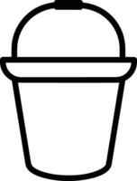 Bucket icon symbol vector image. Illustration of the bucket cleaning equipment washing outline design image. EPS 10