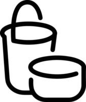 Bucket icon symbol vector image. Illustration of the bucket cleaning equipment washing outline design image. EPS 10