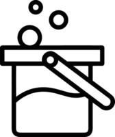 Bucket icon symbol vector image. Illustration of the bucket cleaning equipment washing outline design image. EPS 10