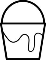 Bucket icon symbol vector image. Illustration of the bucket cleaning equipment washing outline design image. EPS 10