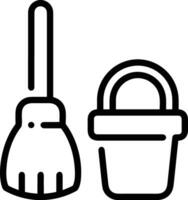 Bucket icon symbol vector image. Illustration of the bucket cleaning equipment washing outline design image. EPS 10