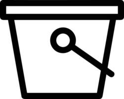 Bucket icon symbol vector image. Illustration of the bucket cleaning equipment washing outline design image. EPS 10