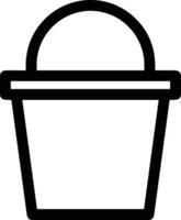 Bucket icon symbol vector image. Illustration of the bucket cleaning equipment washing outline design image. EPS 10
