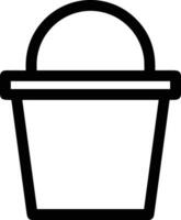 Bucket icon symbol vector image. Illustration of the bucket cleaning equipment washing outline design image. EPS 10