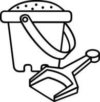 Bucket icon symbol vector image. Illustration of the bucket cleaning equipment washing outline design image. EPS 10