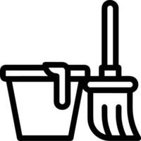 Bucket icon symbol vector image. Illustration of the bucket cleaning equipment washing outline design image. EPS 10