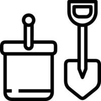 Bucket icon symbol vector image. Illustration of the bucket cleaning equipment washing outline design image. EPS 10