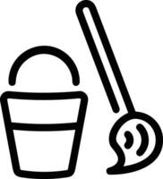 Bucket icon symbol vector image. Illustration of the bucket cleaning equipment washing outline design image. EPS 10