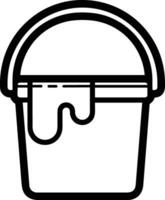 Bucket icon symbol vector image. Illustration of the bucket cleaning equipment washing outline design image. EPS 10