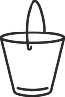 Bucket icon symbol vector image. Illustration of the bucket cleaning equipment washing outline design image. EPS 10