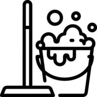 Bucket icon symbol vector image. Illustration of the bucket cleaning equipment washing outline design image. EPS 10