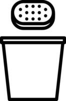 Bucket icon symbol vector image. Illustration of the bucket cleaning equipment washing outline design image. EPS 10