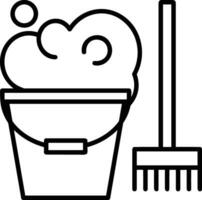 Bucket icon symbol vector image. Illustration of the bucket cleaning equipment washing outline design image. EPS 10