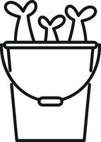 Bucket icon symbol vector image. Illustration of the bucket cleaning equipment washing outline design image. EPS 10