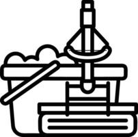 Bucket icon symbol vector image. Illustration of the bucket cleaning equipment washing outline design image. EPS 10