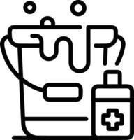 Bucket icon symbol vector image. Illustration of the bucket cleaning equipment washing outline design image. EPS 10