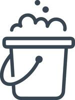 Bucket icon symbol vector image. Illustration of the bucket cleaning equipment washing outline design image. EPS 10