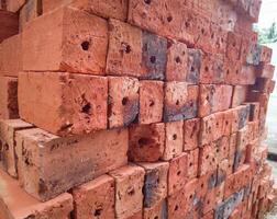 red brick pattern texture background used for building industry photo