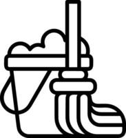 Bucket icon symbol vector image. Illustration of the bucket cleaning equipment washing outline design image. EPS 10