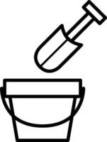 Bucket icon symbol vector image. Illustration of the bucket cleaning equipment washing outline design image. EPS 10