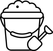 Bucket icon symbol vector image. Illustration of the bucket cleaning equipment washing outline design image. EPS 10