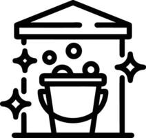 Bucket icon symbol vector image. Illustration of the bucket cleaning equipment washing outline design image. EPS 10