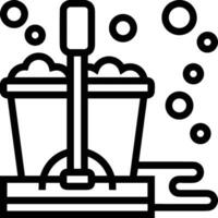 Bucket icon symbol vector image. Illustration of the bucket cleaning equipment washing outline design image. EPS 10