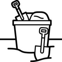 Bucket icon symbol vector image. Illustration of the bucket cleaning equipment washing outline design image. EPS 10