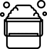 Bucket icon symbol vector image. Illustration of the bucket cleaning equipment washing outline design image. EPS 10