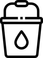 Bucket icon symbol vector image. Illustration of the bucket cleaning equipment washing outline design image. EPS 10