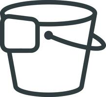 Bucket icon symbol vector image. Illustration of the bucket cleaning equipment washing outline design image. EPS 10