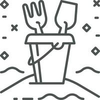 Bucket icon symbol vector image. Illustration of the bucket cleaning equipment washing outline design image. EPS 10