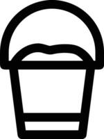 Bucket icon symbol vector image. Illustration of the bucket cleaning equipment washing outline design image. EPS 10