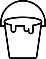 Bucket icon symbol vector image. Illustration of the bucket cleaning equipment washing outline design image. EPS 10