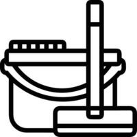 Bucket icon symbol vector image. Illustration of the bucket cleaning equipment washing outline design image. EPS 10