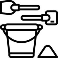 Bucket icon symbol vector image. Illustration of the bucket cleaning equipment washing outline design image. EPS 10