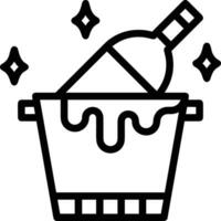 Bucket icon symbol vector image. Illustration of the bucket cleaning equipment washing outline design image. EPS 10