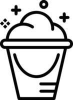 Bucket icon symbol vector image. Illustration of the bucket cleaning equipment washing outline design image. EPS 10