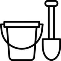 Bucket icon symbol vector image. Illustration of the bucket cleaning equipment washing outline design image. EPS 10