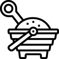 Bucket icon symbol vector image. Illustration of the bucket cleaning equipment washing outline design image. EPS 10