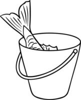 Bucket icon symbol vector image. Illustration of the bucket cleaning equipment washing outline design image. EPS 10