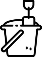 Bucket icon symbol vector image. Illustration of the bucket cleaning equipment washing outline design image. EPS 10