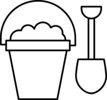 Bucket icon symbol vector image. Illustration of the bucket cleaning equipment washing outline design image. EPS 10