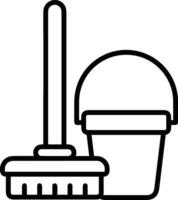 Bucket icon symbol vector image. Illustration of the bucket cleaning equipment washing outline design image. EPS 10