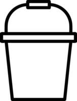 Bucket icon symbol vector image. Illustration of the bucket cleaning equipment washing outline design image. EPS 10