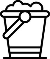 Bucket icon symbol vector image. Illustration of the bucket cleaning equipment washing outline design image. EPS 10