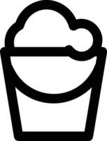 Bucket icon symbol vector image. Illustration of the bucket cleaning equipment washing outline design image. EPS 10